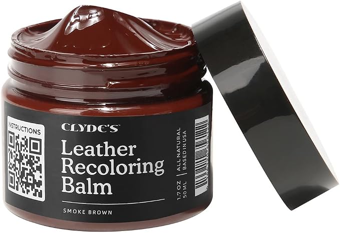 Clyde's™ Leather Company Leather Recoloring Balm – Color Restore & Scratch Repair Kit for Faded Leather Furniture, Car Seats, Sofa & Vinyl | 23 Colors | Non-Toxic Dye