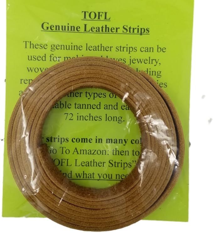 TOFL Genuine Leather Strap | Top Grain Cowhide Strip – Tan (2 Pack) | 72" L x 5/8" W x 1/16" Thick | Suede Backing | Leather Craft Supplies | Leatherworking & DIY Repair Projects | 4-5 oz