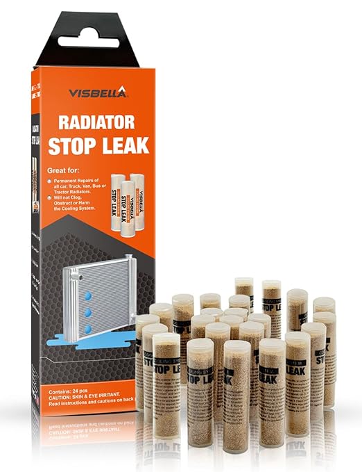 Visbella Radiator Stop Leak Sealer Conditioner Radiator Repair Kit Car Heater Core, Freeze Plugs, Cooling System & Radiator Repair (Tube, pcs, 24)
