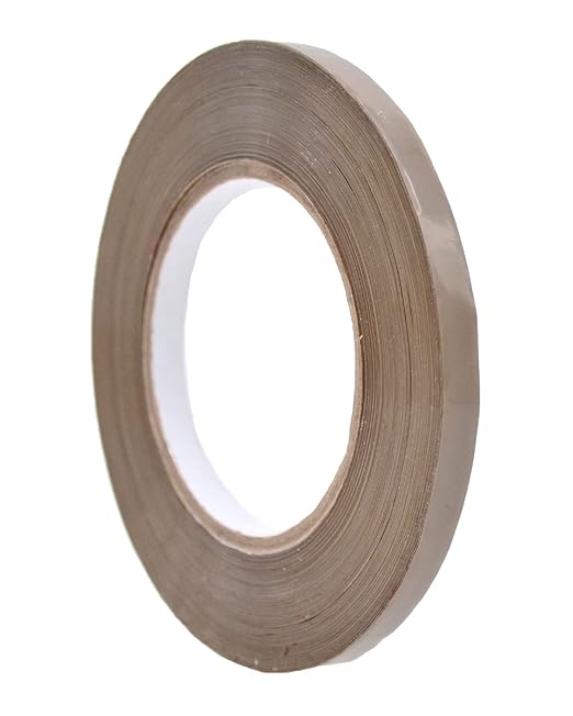 WOD Tan Produce Poly Bag Sealing Tape, 1/2 inch x 180 yds. for Packaging and Sealing of Meat, Gifts, or Ice Bags BSTC24PVC