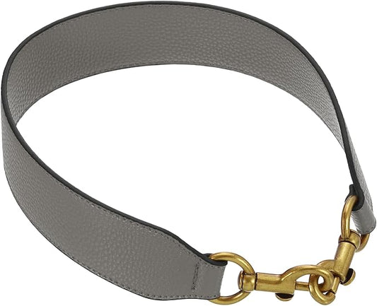 uxcell 22.83 Inch PU Leather Short Bag Strap with Clasp, Purse Handles Handbags Replacement Straps for Clutch Bag Crossbody Underarm Bags, Grey, Deep Gold Buckle