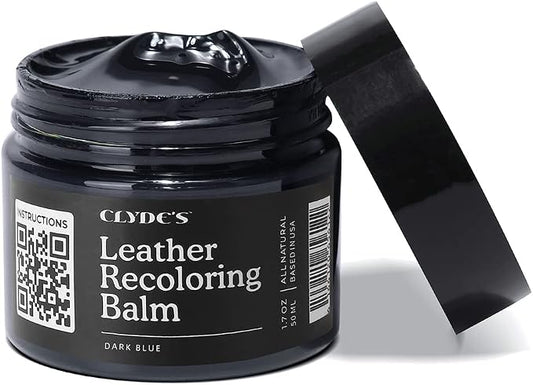 Clyde's™ Leather Company Leather Recoloring Balm – Color Restore & Scratch Repair Kit for Faded Leather Furniture, Car Seats, Sofa & Vinyl | 23 Colors | Non-Toxic Dye