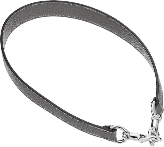 uxcell 25.59 Inch PU Leather Short Bag Strap with Clasp, Purse Handles Handbags Replacement Straps for Clutch Bag Underarm Bags, Grey, Silver Buckle