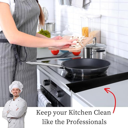 Evelots Silicone Stove Counter Gap Covers-2 Pack Gap Fillers-Kitchen Spill/Crump Guards-Heat Resistant-Flexible-30 Inch Long-Cut to Size with Scissors-Easy to Clean-Black