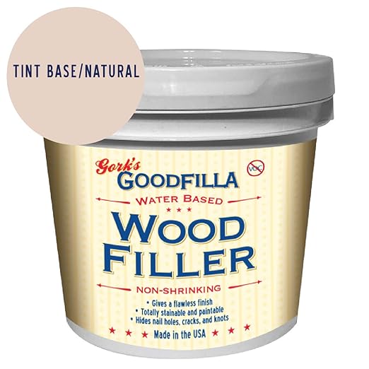 Goodfilla Neutral Base,1 Gallon (13.5lbs) Wood and Grain Filler, Stainable, Tintable, Sandable, Zero Waste, Non-Toxic, USA Made
