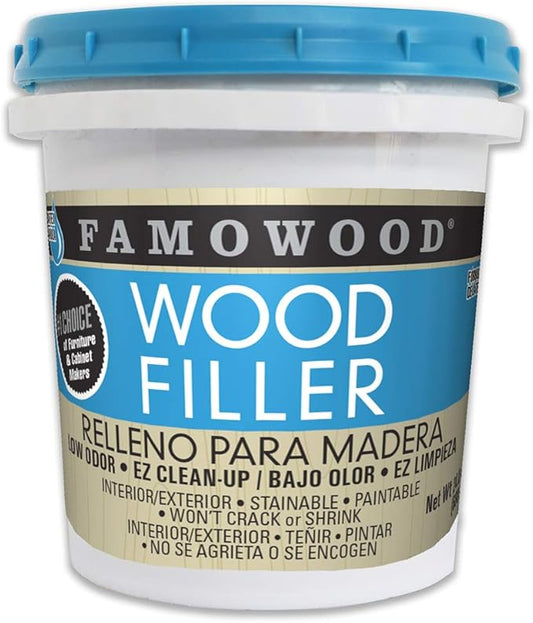 FamoWood 40022126 Latex Wood Filler - Pint, Natural, 24 oz.