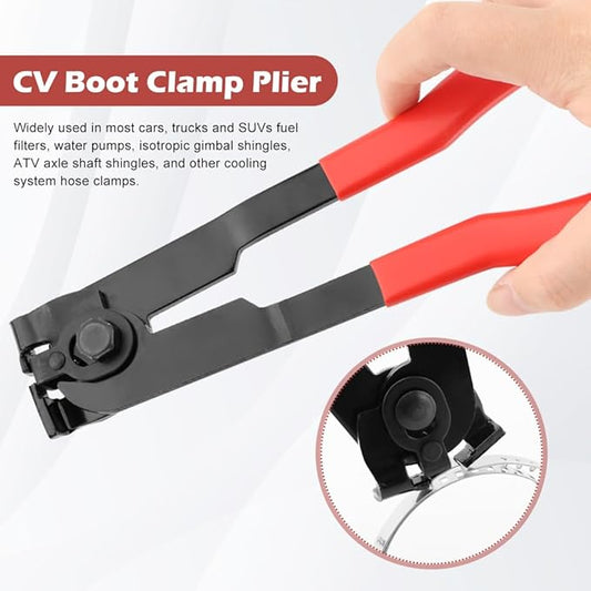 iayokocc CV Boot Clamp Plier, Ear Clamp Pliers, CV Boot Tool with Stainless Steel Clamps Practical Adjustable Joint CV Boot Clamp Plier, Pliers Automobile Repair Tools for Most Cars