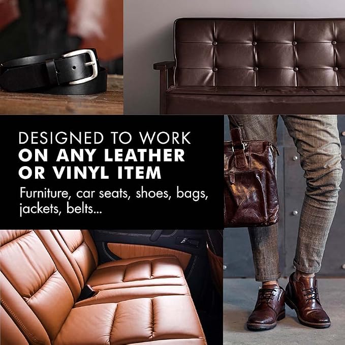 FORTIVO Leather Recoloring Balm, Leather Color Restorer, Scratch Remover, Couch Paint and Repair, Leather Balm for Couches - Dark Brown