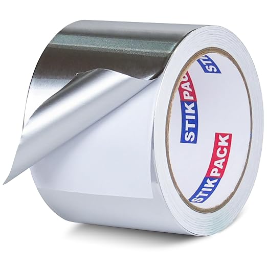 Aluminum Foil Tape 3 inch x 60ft (20 Yards) Heavy Duty HVAC Duct Tape for Ductwork – High Temperature Silver Foil Tape for Insulation, Metal Repair, Exhaust Sealing & Patching