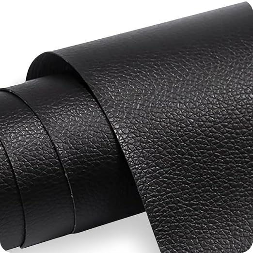 Black Leather Repair Tape Patch, Self Adhesive Vinyl Faux Material Roll 27 x 118 Inch, Cuttable Upholstery for Couch Sofa Car Seats Chairs Furniture