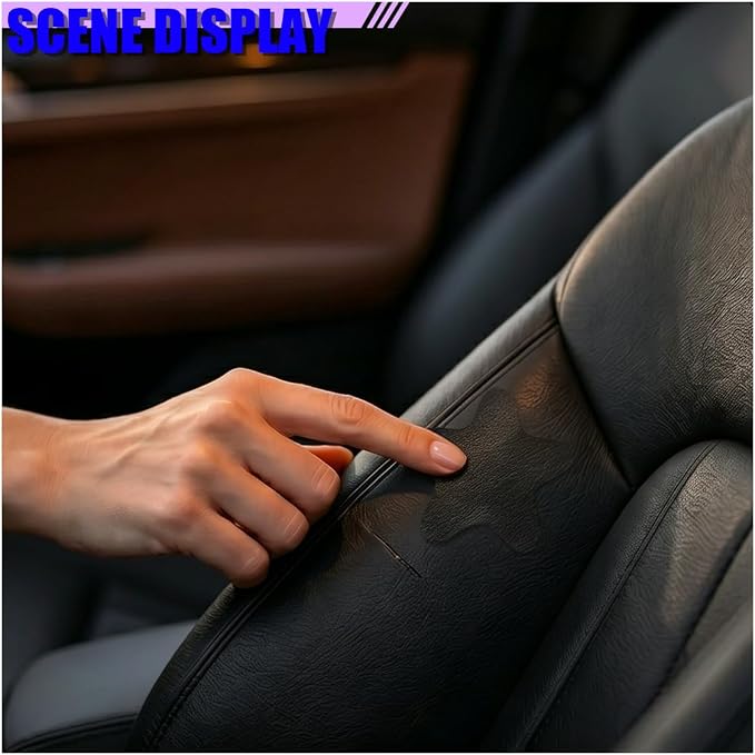 4PCS Stars-Shaped Car PVC Leather Repair Patch Tape, Self-Adhesive Car Seat Tear Repair Kit, Wear-Resistant Auto Interior Decoration Sticker Accessories for Furniture, Upholstery (Black)