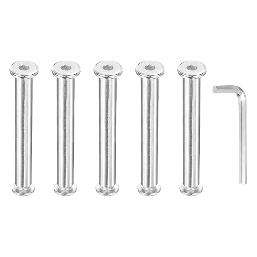 PATIKIL M8x8mm Hex Chicago Screws 10x80mm, 2Pcs 304 Stainless Steel Metric Hex Drive Socket Cap Binding Post Screw Posts for Scrapbook Leather Belt Album Furniture Repair, Silver