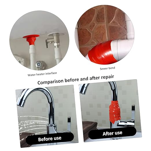 Sosoport Silicone Rubber Repair Tape for PVC Ppr Metal Pipes Flexible Self Sealing Plumber Sealant with Compression and Weather Resistance Red