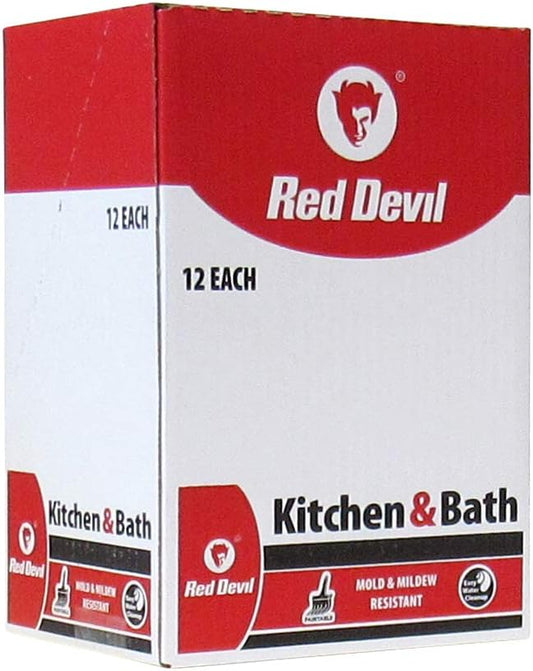 Red Devil 0887 Kitchen & Bath Low Odor Silicone Sealant, 10.1 Oz, Clear, Pack of 12