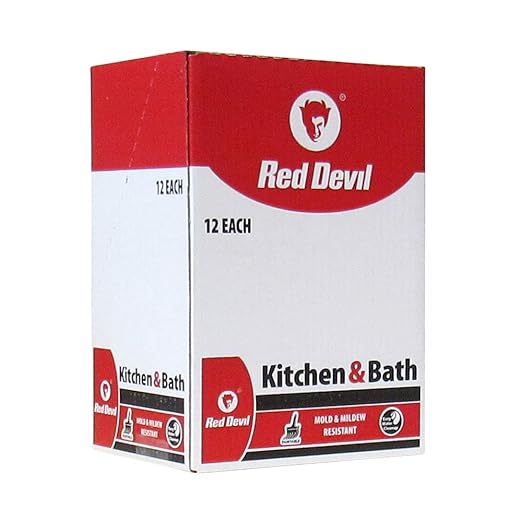 Red Devil 0406 Duraguard Kitchen & Bath Siliconized Acrylic Caulk, 10.1 oz., White, 12 Pack, Made in USA