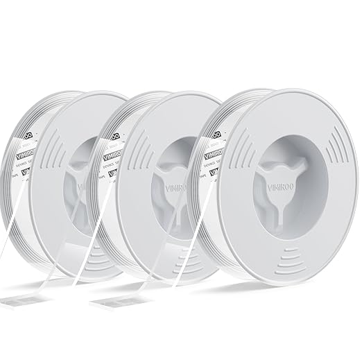 vimiroo 3 Pack Double Sided Tape Heavy Duty, Extra Large16.4FT Nano Double Sided MountingTape, Transparent Strong Removable Adhesive Picture Hanging Strips, Wall Tape Sticky Poster Carpet Decor