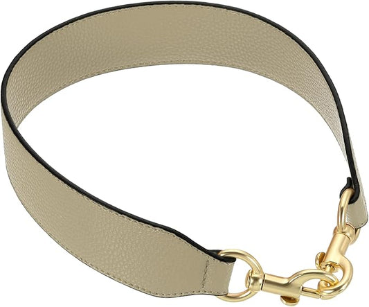 uxcell 22.83 Inch PU Leather Short Bag Strap with Clasp, Purse Handles Handbags Replacement Straps for Clutch Bag Crossbody Underarm Bags, Khaki, Light Gold Buckle