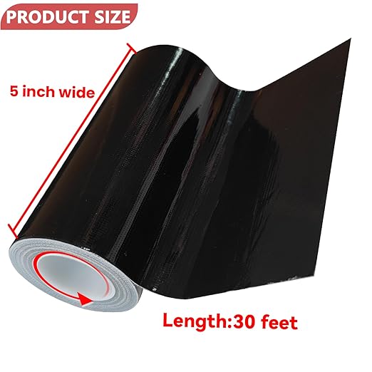 Birllaid Waterproof RV Awning Repair Tape for Tent,Tarp, Boat Covers Repair Tape,RV Awning, Sail Tape, Tear Repair Patch Kit, 5 Inch x 30FT (Black)