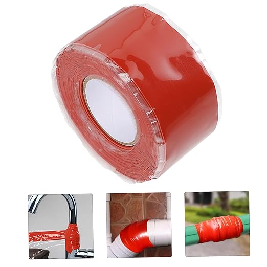 Leak Stop Tape Silicone Rubber Seal Tape for Pipe Repair Self Adhesive High Pressure Resistant for Plumbing and Outdoor Use Red