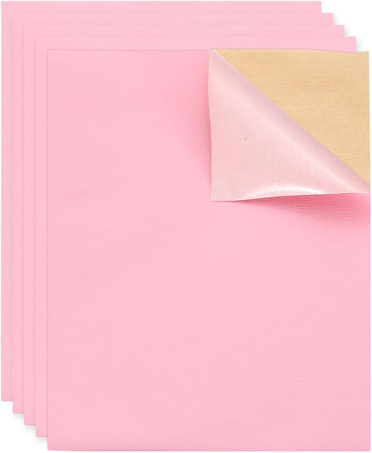 MECCANIXITY 3 Pcs Leather Repair Patch 10"x12" Self-Adhesive Leather Vinyl Repair Tape Kit for Furniture Couches Sofa Chair Car Boat Seats Jackets, Pink