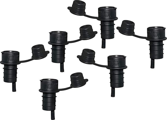 Haley's Corker 30066 5-in-1 Wine Aerator, Stopper, Pourer, Filter and Re-Corker, 6 Pack, Standard, Black