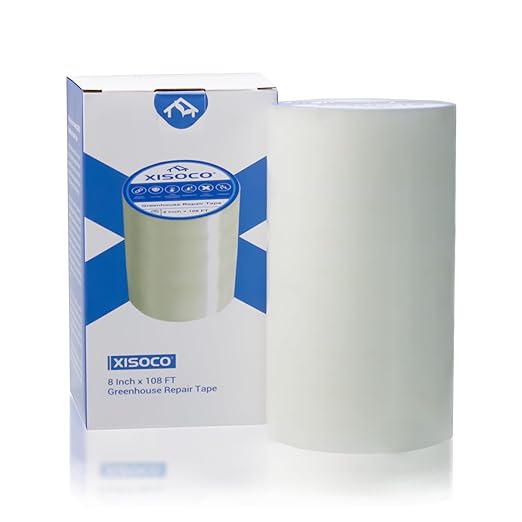 8Inch x 108FT Greenhouse Repair Tape, Greenhouse Tape Heavy Duty Waterproof, UV-Resistant Tent Clear Repair Tape Greenhouse Plastic Sheeting Coverings Film Tape for Sealing and Seaming