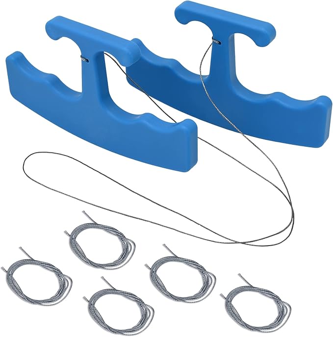 NEWISHTOOL PlateLine Remover Car Emblem Removal Tool with 5PCS 60CM PE Cord for Easily Remove Vehicle Logos, Nameplates, Badges and Paste Signs Plates, Plastic Ergonomic Shape Aid Vinyl Wrap Tools