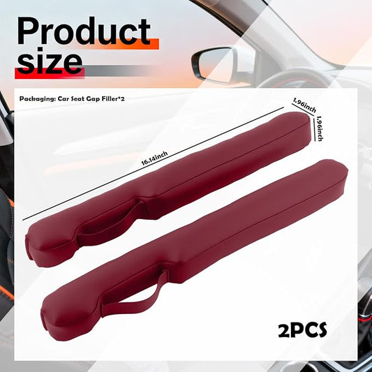 Aokdom 2026 2PCS Upgraded Car Seat Gap Filler with Fixing Ring,Elastic Car Gap Filler to Avoid Dropping Cell Phones/Keys,Essential Cars Gaps Seat Fillers Cars Accessories (Burgundy)