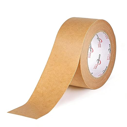 Delphinus Brown Kraft Paper Packing Tape, Waterproof Coated Strong Adhesive, Heavy Duty Brown Packing Tape for Box & Carton Sealing Packaging for Shipping Moving Sealing