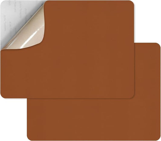SYLVASS Self Adhesive Leather Repair Patches for Couch, Sofas, Furniture, Car Seats, Office Chairs, Pack of 2 Tan