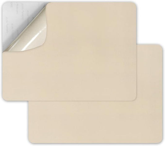 SYLVASS Self Adhesive Leather Repair Patches for Couch, Sofas, Furniture, Car Seats, Office Chairs, Pack of 2 Light Beige