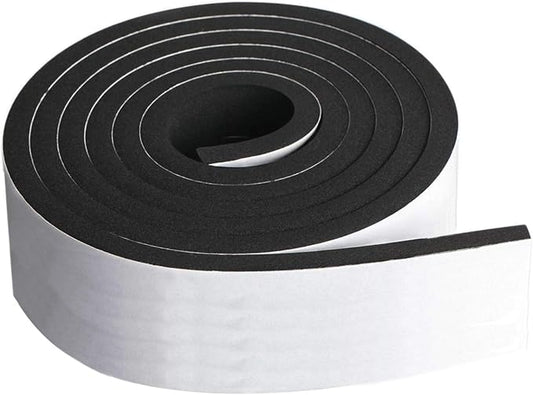 Neoprene Foam Strip Roll by Dualplex, 3" Wide x 10' Long 1/4" Thick, Weather Seal High Density Stripping with Adhesive Backing – Weather Strip Roll Insulation Foam Strips