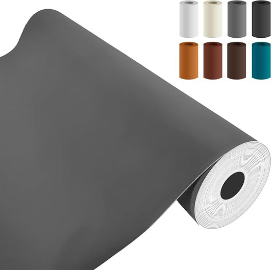 AOOTOOLINK Leather Repair Patch 17X316 Inch Self Adhesive Leather Repair, Large Leather Repair Tape for Couches, Furniture, Car Seats, Cabinets, Sofa, Handbags (Grey, 17X316 Inch)