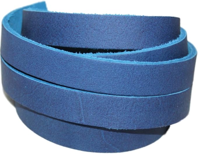 Leather Strap for Crafts & Jewelry | 72 Long × 5/8" Wide × 1/8" Thick (7-8oz) | Genuine Leather Strips for Crafts, Projects or Repairs - Blue
