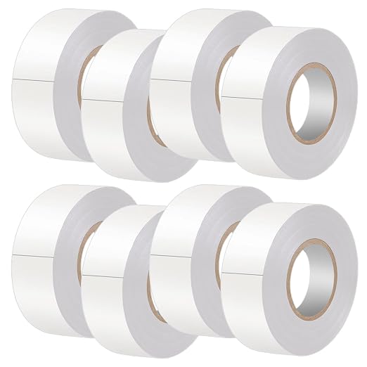 LYLTECH White Vinyl Electrical Tape 8 Rolls 7mil 3/4in x 30ft | Waterproof, strong adhesive, durable & easy wrap, high temperature resistant vinyl tape for home electrical wiring insulation