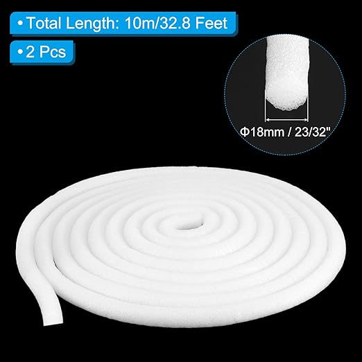 PATIKIL 23/32 Inch x 32.8 Feet Backer Rod for Gaps and Joints, 2 Pack Foam Rope Caulk Crack Joint Filler Roll Seal Weather Strip for Home Construction Car