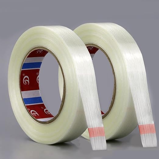 KAIY Strapping Tape, 2 Roll 1/2 inch x 60 yds Packing Tape, Heavy Duty Reinforced Fiberglass Tape, Transparent, Waterproof, 100 lbs per inch Tensile Strength | Heavy Duty Filament Tape, Fiberglass Reinforced Packing Tape with Strong Adhesive for Shippi...