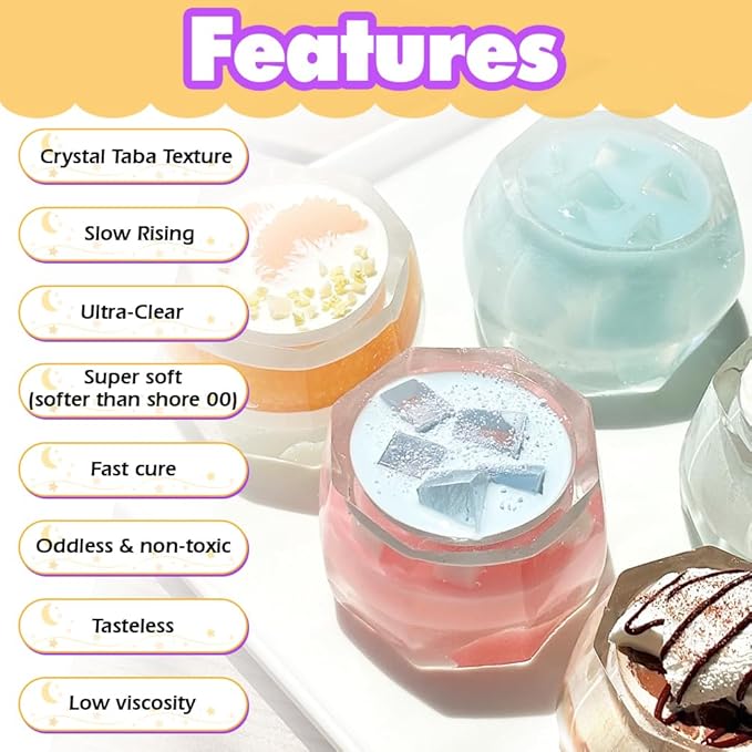 Taba Squishy Making Kit Clear Gel Flex Rubber Crystal Liquid Silicone 17oz Pack