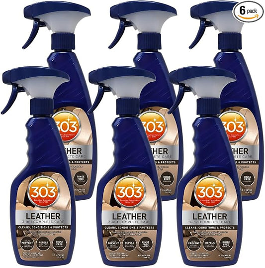 303 (30218-6PK) Leather 3 - In - 1 Complete Care - Cleans, Conditions, And Protects, Helps Prevent Fading And Cracking - Rinse Free Formula - Repels Dust, Lint, And Staining, 16 fl. oz. 6 Pack