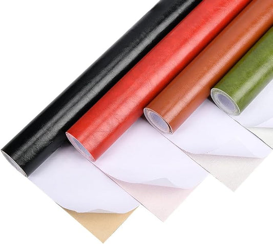 Leather Repair Patch Tape Kit,Self Adhesive Leather Repair Patch,Vinyl Repair Kit for Couches Boat Seats Furniture Cars Sofa Office Chair (Tangerine Orange,19.69"×54.33")