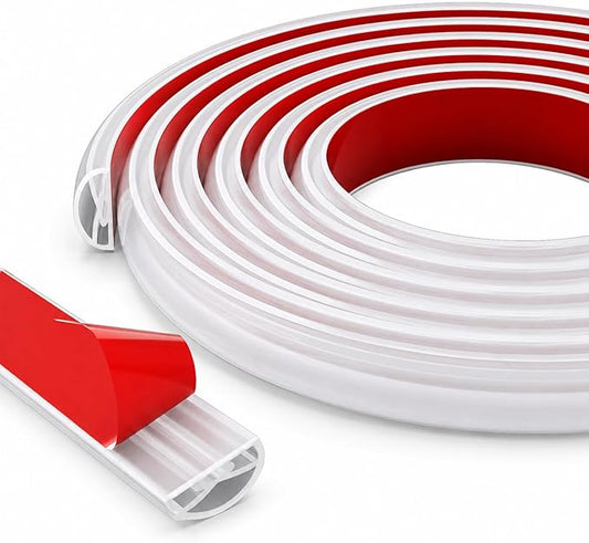 78 Inch Flexible Shower Threshold Water Dam, Self-Adhesive Collapsible Waterproof Seal Strip, Shower Pan Water Stopper Barrier, Shower Base Water Guard for Bathroom Tile, Bathtub and Wet Floor