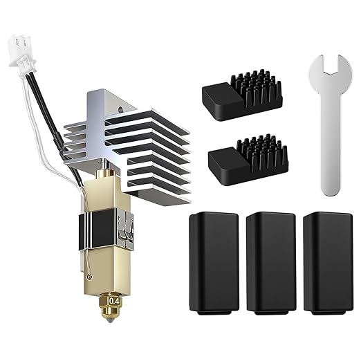 Hotend Kit for Elegoo Centauri Carbon, Fully Pre-Assembled Replacement Hotend with 0.4mm Brass Nozzle, Silicone Socks & Nozzle Wipers Included - 3D Printer Accessories