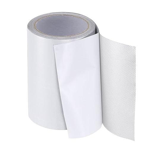 PATIKIL Awning Repair Tape 6" x 26ft Waterproof Canvas Tape High Adhesive Tear Repair Patch Kit for PVC Tarpaulin Tent Awning Fabric RV Sail Boat Cover, White