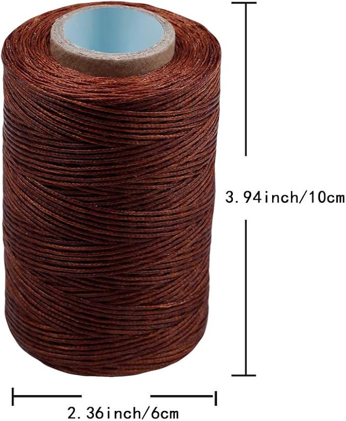 Heavy Duty Waxed Thread for Leather Sewing, Upholstery & Bookbinding - 284 Yards, 0.8mm Flat Waxed Thread for Shoe Repairing & Leather Projects