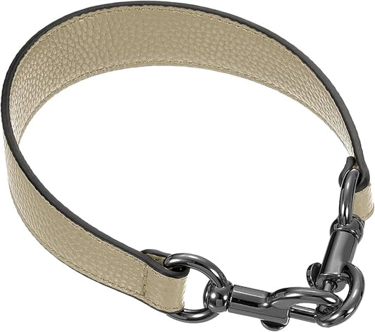 uxcell 14.17 Inch PU Leather Short Bag Strap with Clasp, Purse Handles Handbags Replacement Straps for Clutch Bag Underarm Bags, Khaki, Grey Buckle