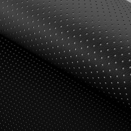 Leather Repair Patch, Breathable Perforated Strong Sticky Self Adhesive Repair Patch, DIY Leather Patches for Couches, Furniture, Sofa, Car, Chair (Black 17x60inch)