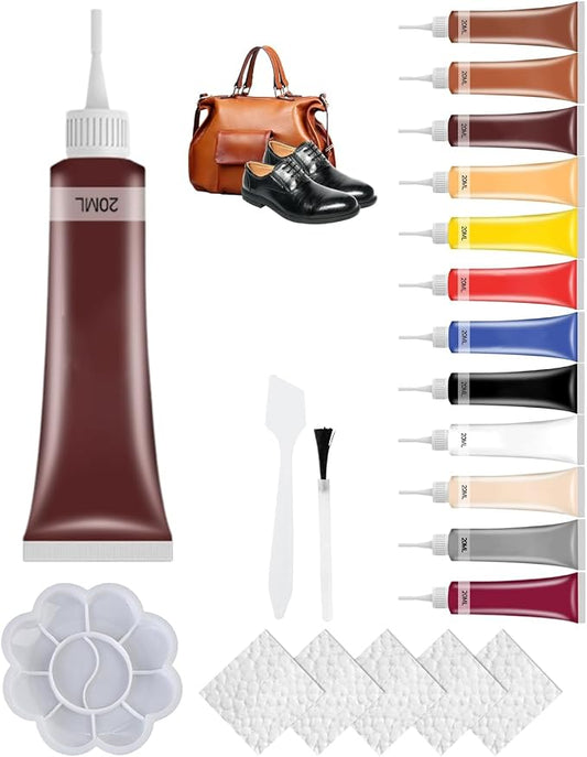 2026 New Advanced Leather Repair Gel, Upgrade Leather Repair Kit for Car Seat Vinyl Repair Kit, Professional Leather Repair Coloured Cream Gel, Multifunctional Couch and Jacket Repair Kit (A05)