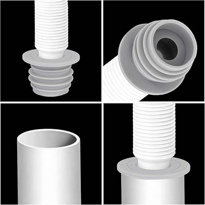 2pcs Washing Machine Drain Hose Seal, Silicone Washer Pipe Cover Plug Hose Adapter Sewer Drain Seal for Kitchen Sink Floor Pipe Bathroom Drainage Laundry Room