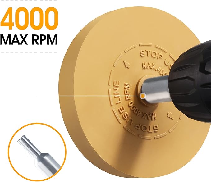 Decal Remover Eraser Wheel Adhesive Remover for Pinstripes Vinyl Tapes and Sticker Rubber Wheel for Drill 1 Pack