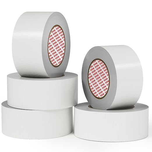 SWRT 9 Mil 5-Pack White Heavy Duty Duct Tape Strong Adhesive, 2 in x 30 YD (Total 150YD) Duct Heavy Duty Waterproof All Weather White Duct Tape No Residue Sealing & Patching for Indoor&Outdoor Repair